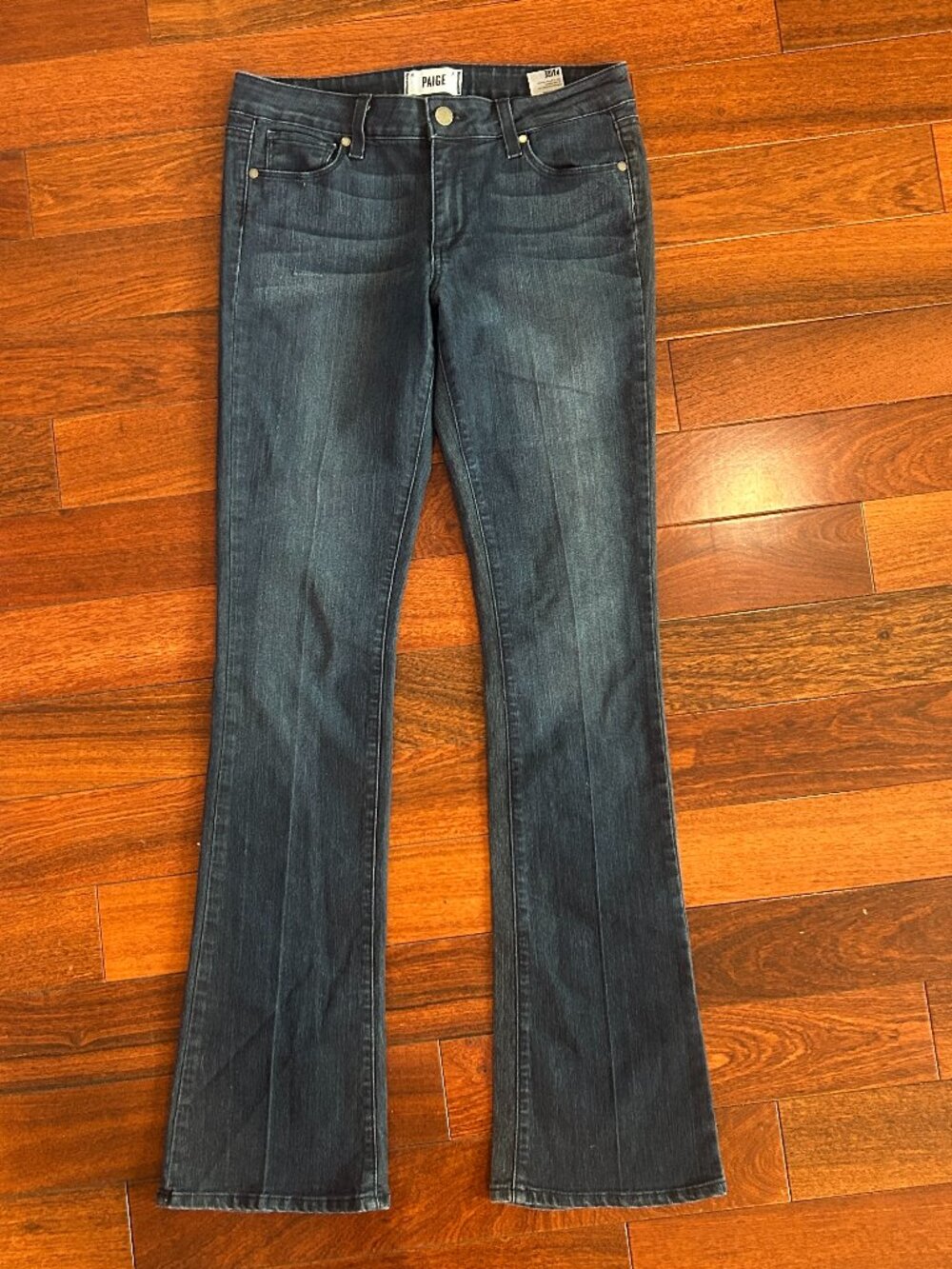 PAIGE Jeans Womens 30 Bootcut Dark Wash Stretch Denim Made USA Feliz